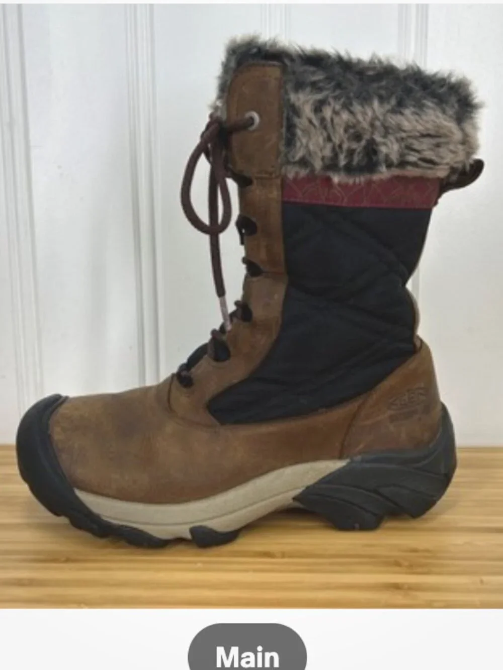 Keen Hoodoo III 1013199 Insulated Waterproof Lace Up Zip Brown Boots Womens 8